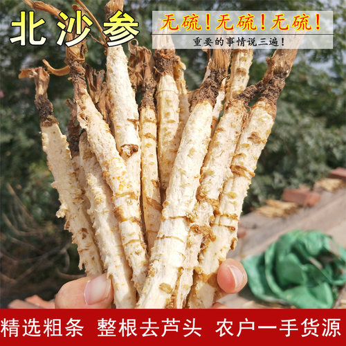 新货北沙参无硫500g整根切片干条