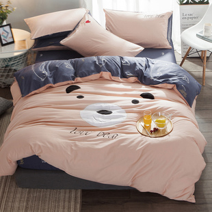 全棉被套床上用品儿童卡通床单床笠纯棉四件套双人被罩绣花男孩