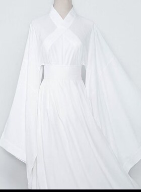 汉服明制圆领袍道袍内搭直裰内衬袍打底袍正品儿童中国风新款白色