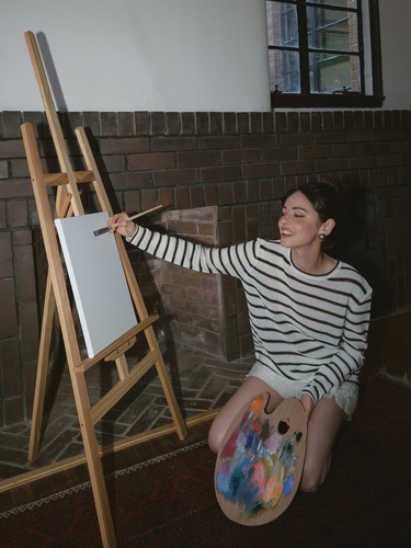 bettychow亚麻宽条纹衫2色