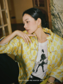 Bettychow真丝柠檬黄菱格新中式 棉服秋冬保暖时髦外套 过年拜年