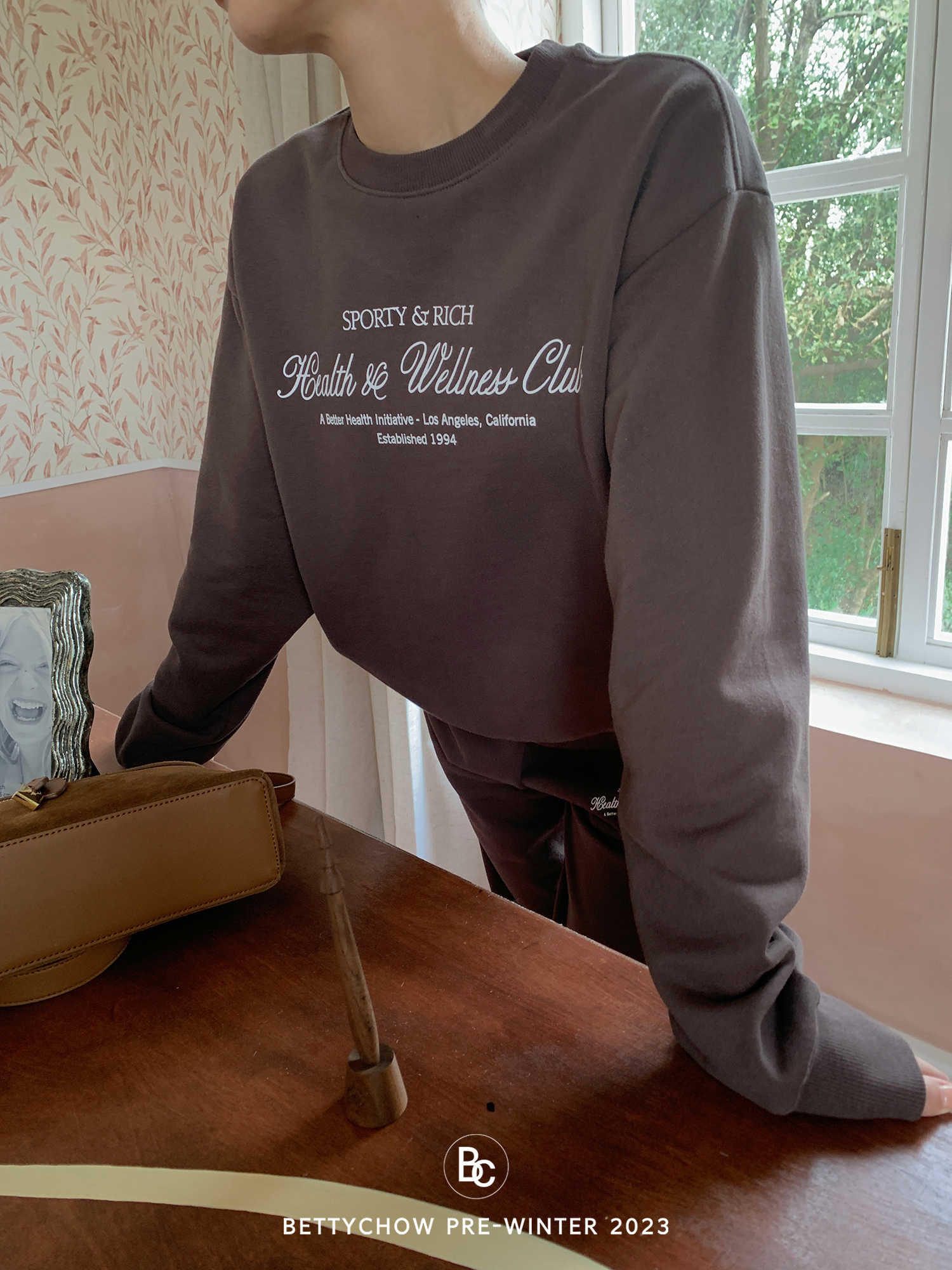 BettyChow巧克力棕棉质卫衣卫裤