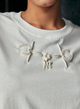 Bettychow 高支棉经典H家白色圆领T恤ins百搭纯色休闲Tee圆领上衣