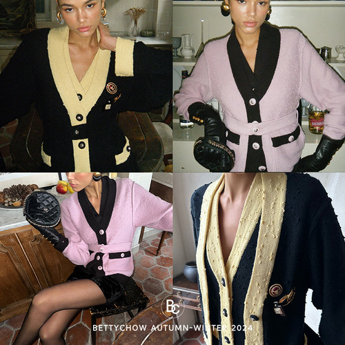 小香风羊毛开衫毛衣2色