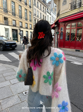 Bettychow 重磅！太阳花立体刺绣羊毛开衫