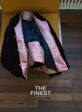 Bettychow 内外真丝 新中式丝绒拜年棉服秋冬重磅国风贵气小棉袄