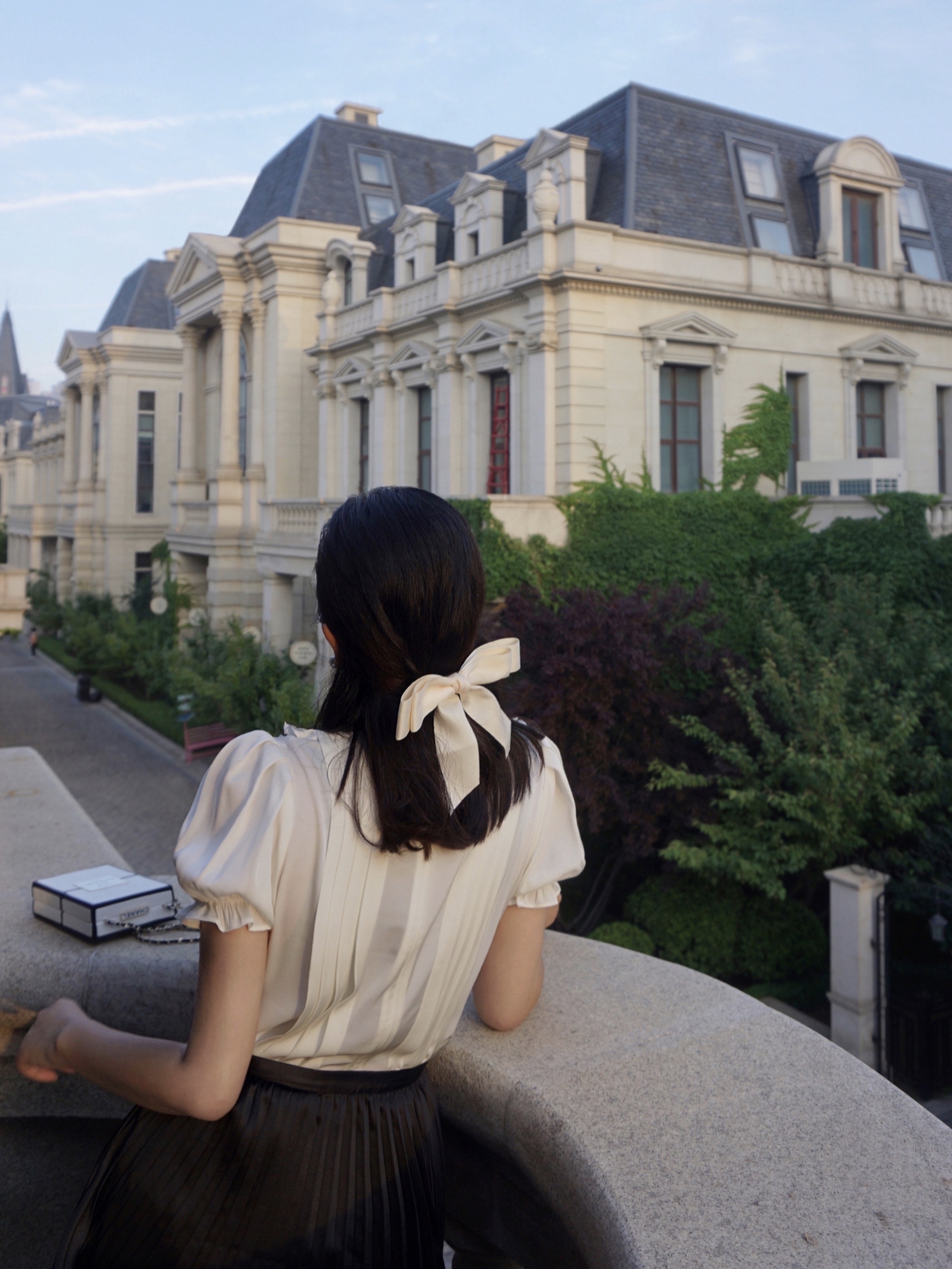 BettyChow真丝耳边通勤连衣裙