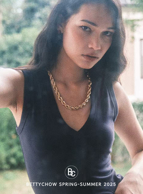 Bettychow 梅丁同款藏蓝色棉质V领弹力包裹背心ins无袖针织背心