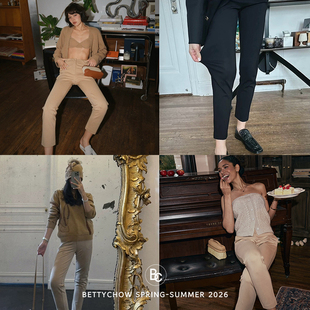 春夏时髦百搭直筒通勤休闲裤 弹力九分裤 显瘦裸感 Bettychow神裤