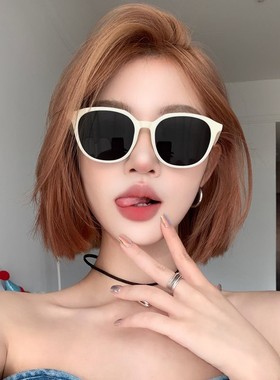 米白色墨镜女韩版显脸小