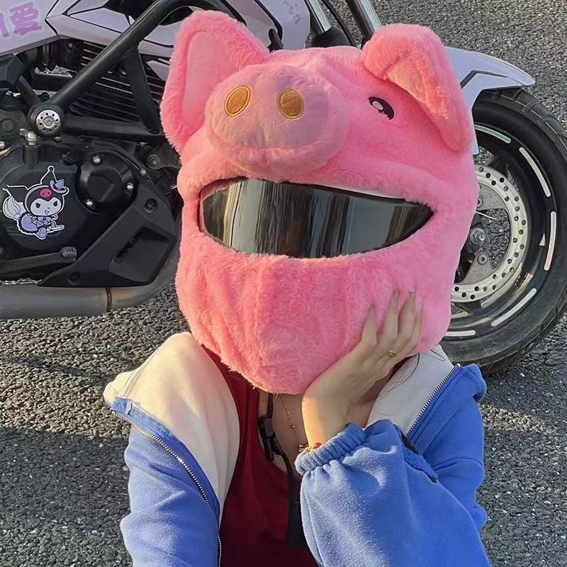 摩托车头盔套毛绒圣诞帽户外