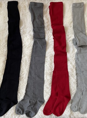 红色新年本命年棉质打底裤百搭日系纯色连裤袜显瘦基础黑色打底袜