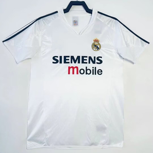 复刻2004-05赛季皇马主场复古老款球衣 劳尔小贝齐达内大罗足球服