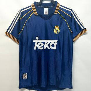 复刻版1998-99-00赛季皇马主客场复古老款球衣 劳尔雷东多足球服