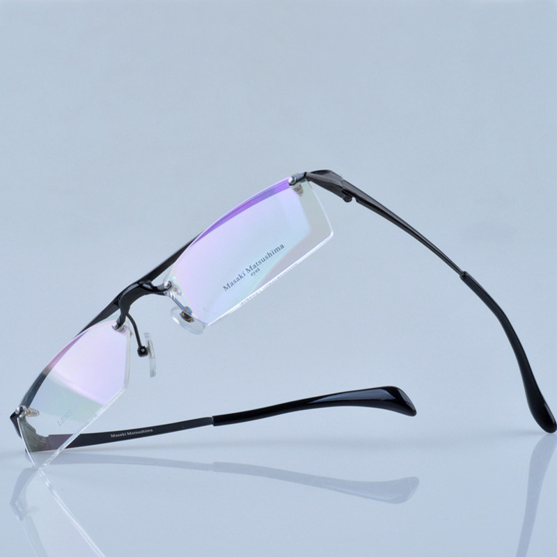 松岛正树眼镜架男近视纯钛mf1104方圆脸大脸mf1118 1112半眼镜框