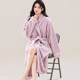 珊瑚绒睡衣女浴袍加绒加厚简约法兰绒可外穿纯色家居服套装