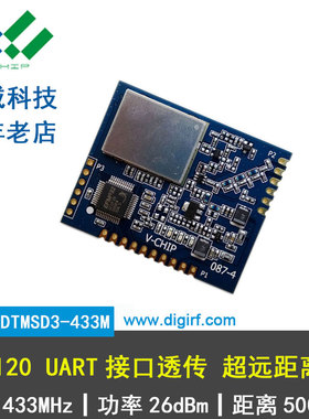 1w远距离5公里433MHz无线收发一体串口透明传输窄带模块优ax5043