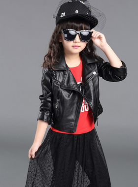 女童皮衣春秋装2026新款小女孩上衣儿童外套洋气走秀韩版PU皮夹克
