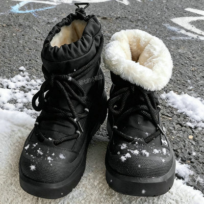 雪地靴男鞋冬季棉鞋加绒高帮鞋户外工装登山靴黑色棉靴美式马丁靴