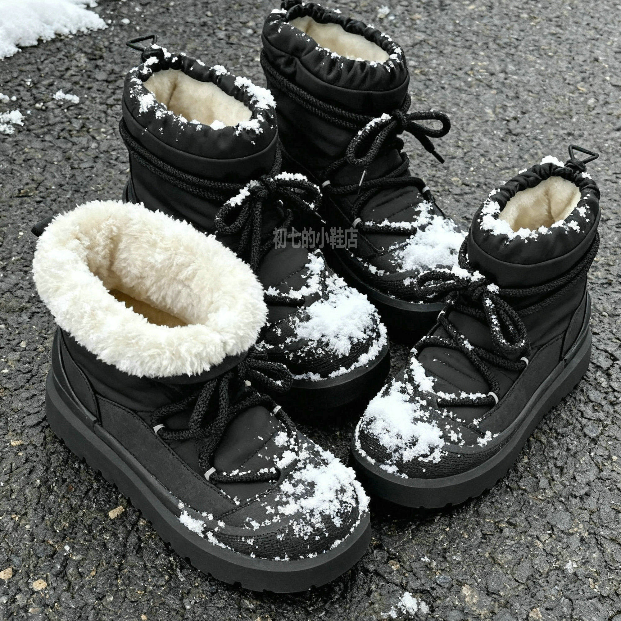 雪地靴男鞋冬季马丁靴加绒工装靴高帮棉鞋黑色棉靴加厚防滑登山靴