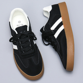 德训鞋 百搭时尚 软底轻便2026新款 男士 美式 复古阿甘黑色休闲鞋 板鞋