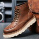 靴美式 男士 工装 复古欧美机车真皮短靴高帮户外徒步登山防滑马丁靴