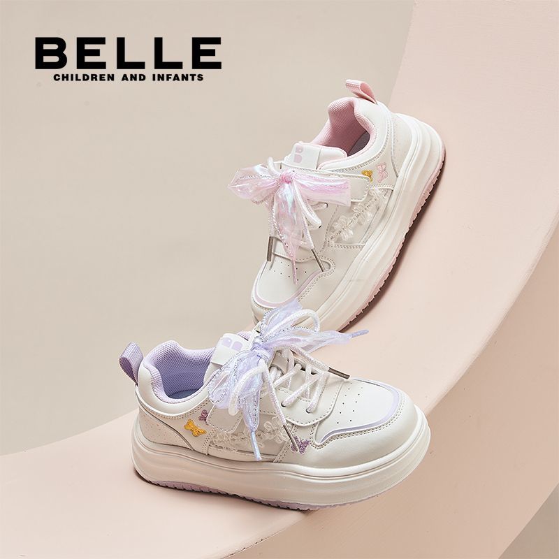 百丽童鞋2025秋季新款可爱女童鞋儿童运动鞋童鞋小白鞋学生跑步鞋