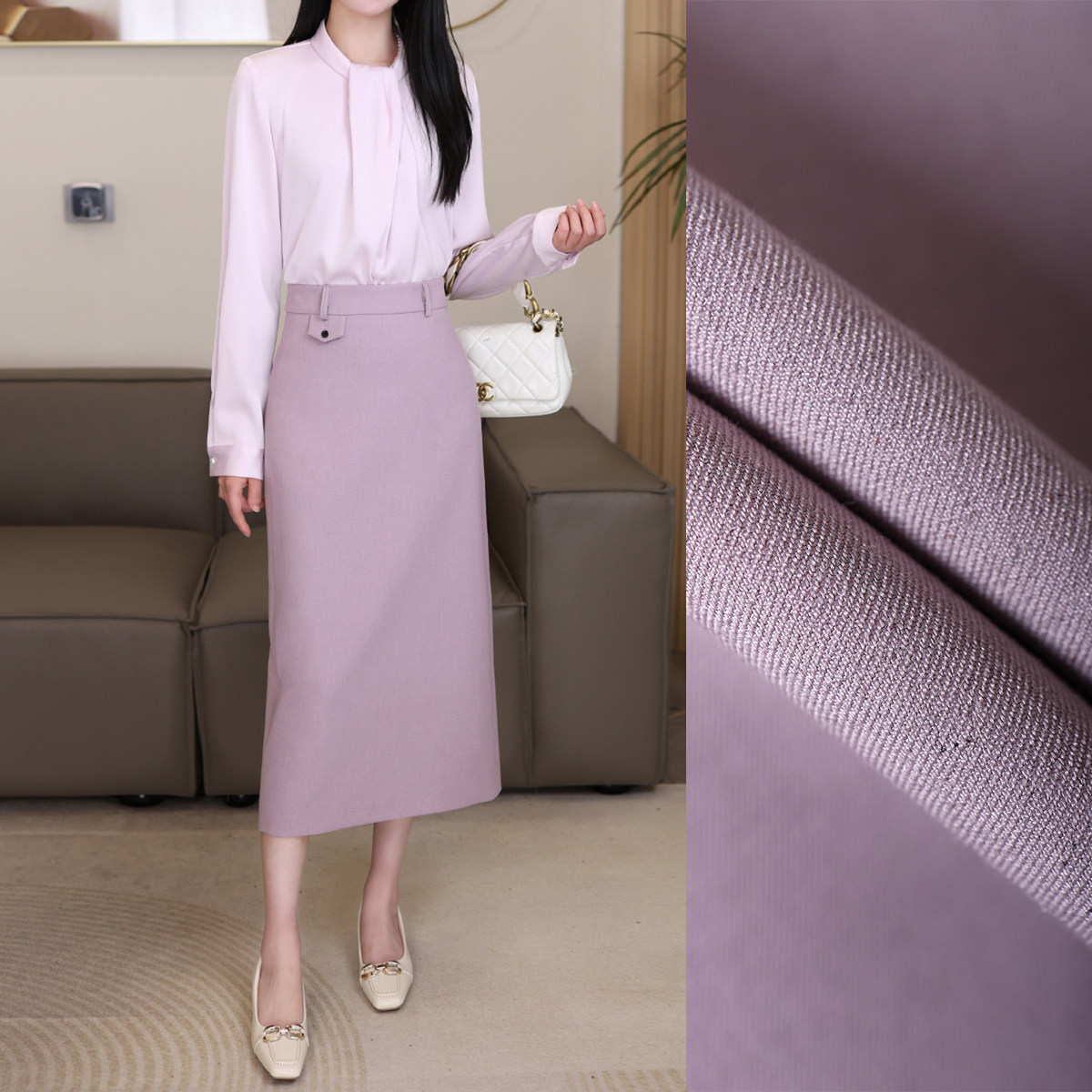 【新春特惠】亚麻西装直筒裙2026春季高腰A版半身裙百搭a字裙1106