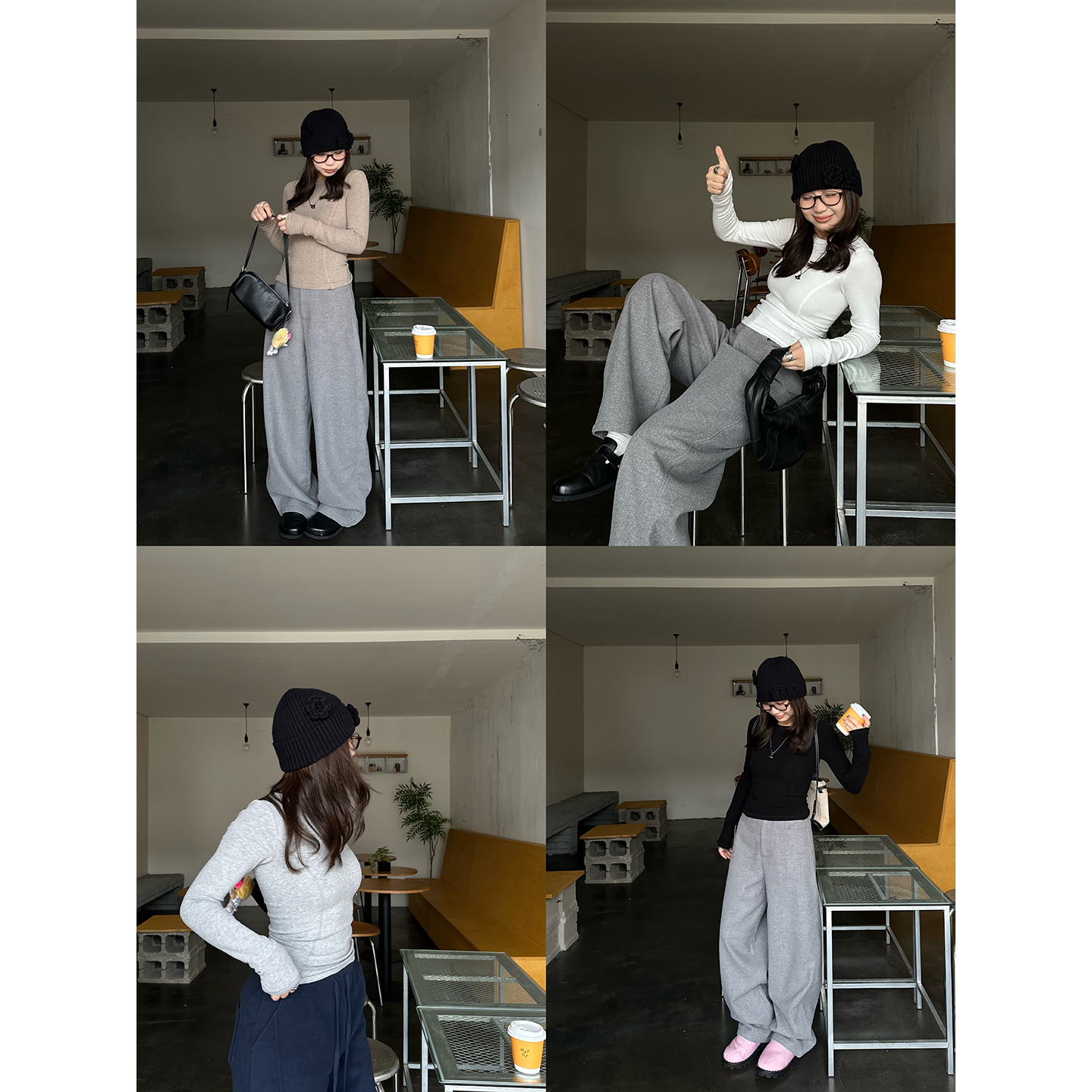 Our2【双C磨毛T】2025秋季新款休闲设计感显瘦百搭时尚T恤上衣女