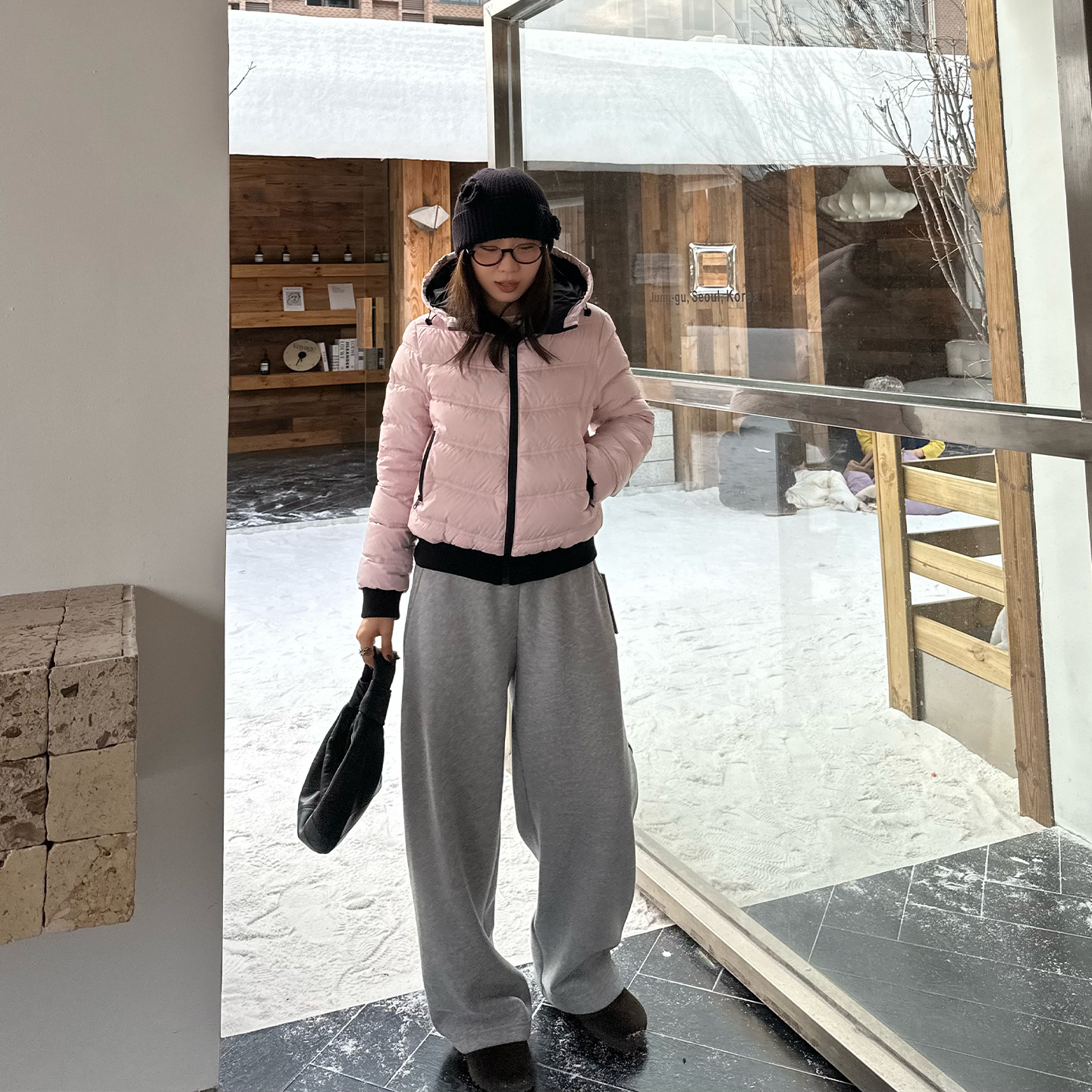 Our2【加绒卫裤】2025秋冬设计款百搭时尚直筒百搭阔腿休闲长裤女