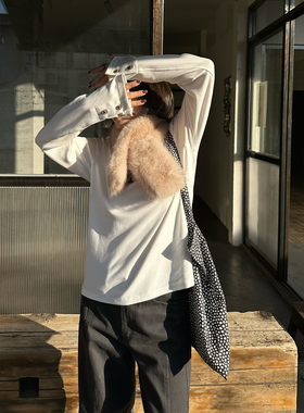 Our2【纽扣长袖T】 2025秋冬新款休闲百搭设计感扣子长袖T恤上衣