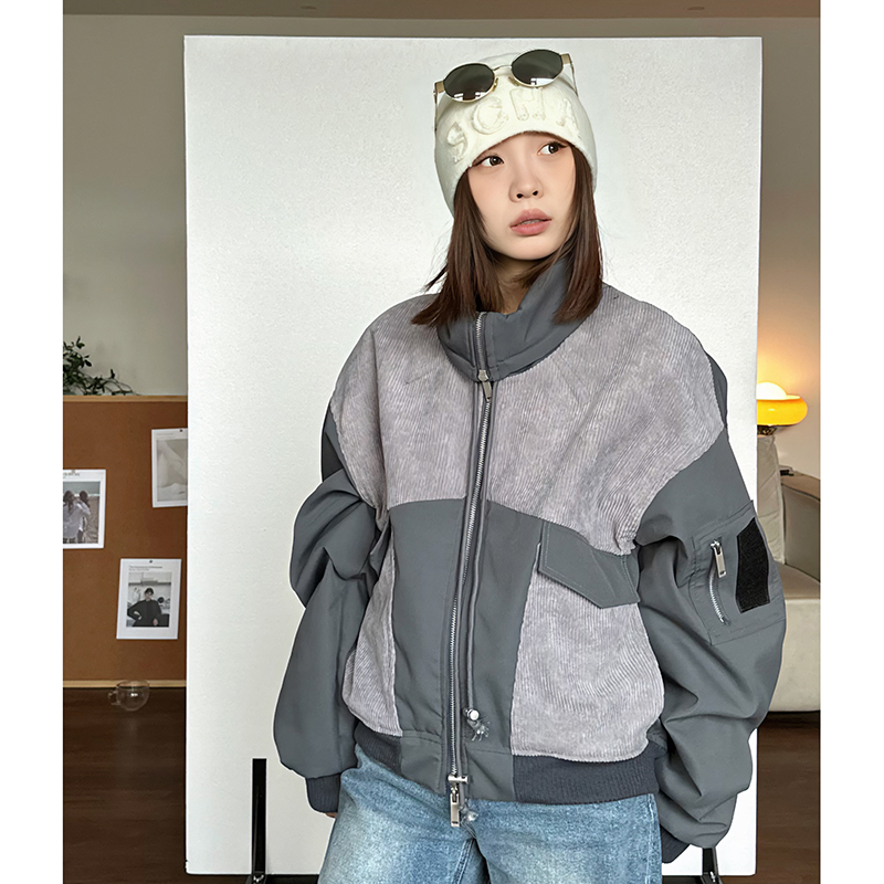 复古棉服飞行服夹克外套美式复古