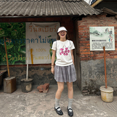 Our2美式 高腰显瘦百褶裙短裙 时尚 复古格子半身裙女2025夏季 新款