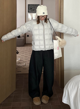 Our2【原牛西裤】秋季时尚休闲百搭设计款原色垂感休闲西装长裤女