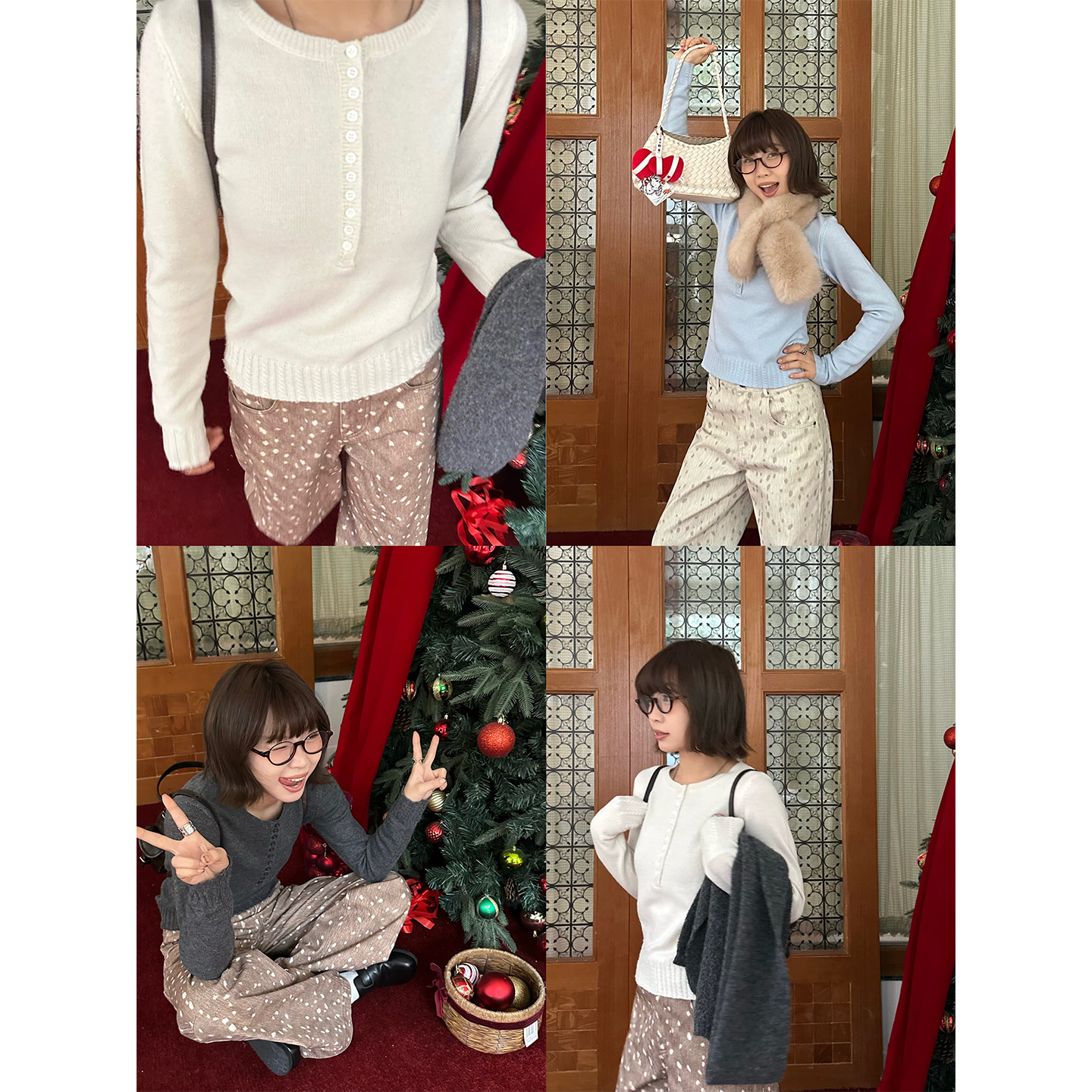 Our2【亨利毛衣针织】2025新款女生秋冬休闲针织纽扣打底衫短上衣