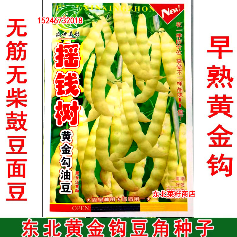 新籽东北弯勾一代黄金钩豆角种子