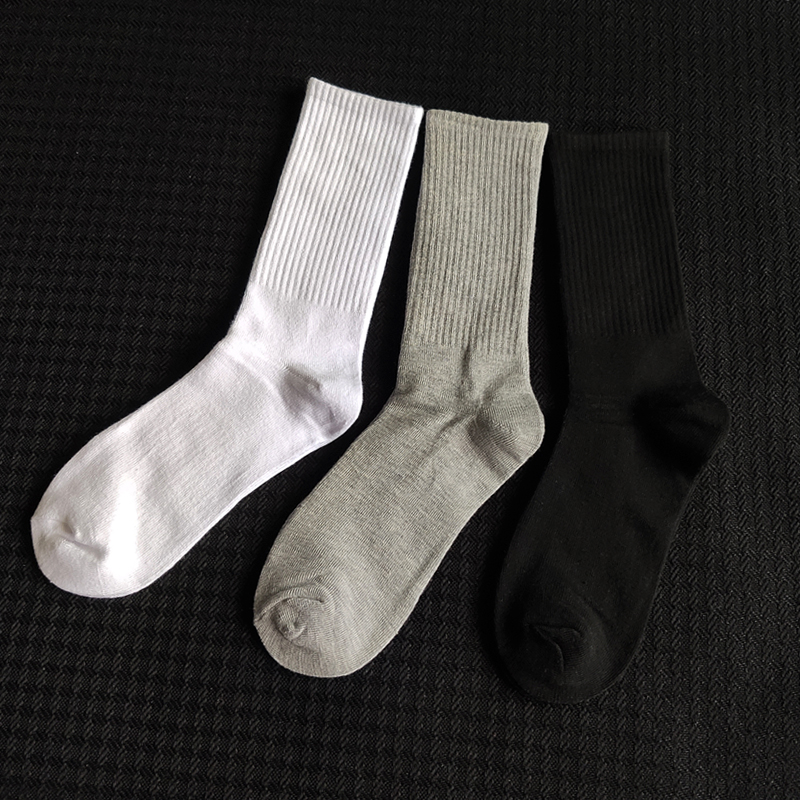 秋季纯色长袜男韩国男士纯棉ins