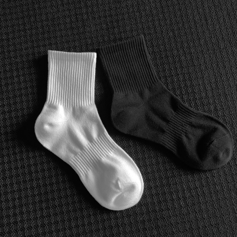 夏季薄款纯色袜黑色短袜女士长袜纯棉白色短袜男潮ins女袜子中筒