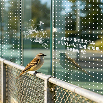 防鸟撞玻璃贴纸橱窗写字楼办公室