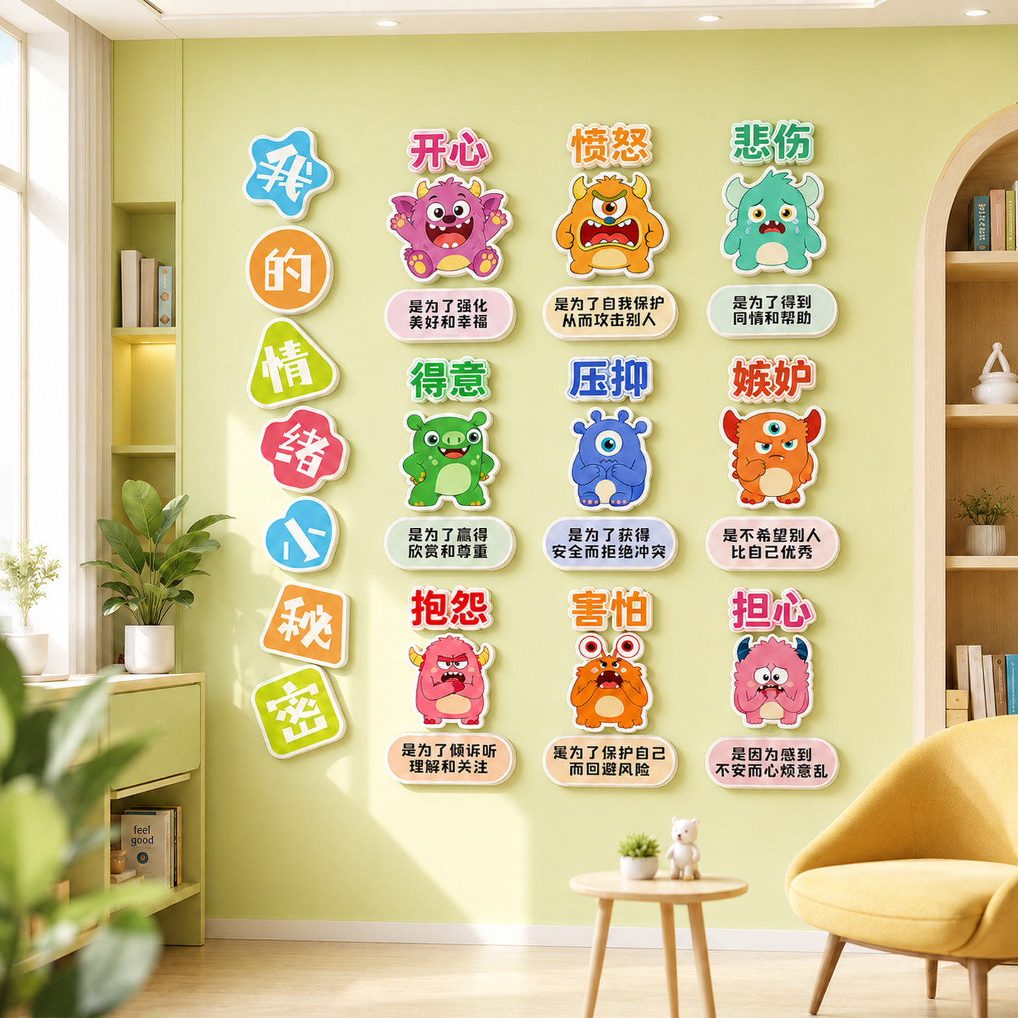 幼儿园心理角环创文化墙贴班级