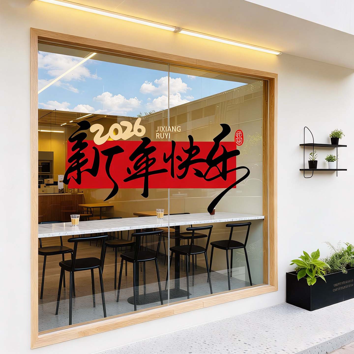 2026马年窗花静电贴新年贴纸