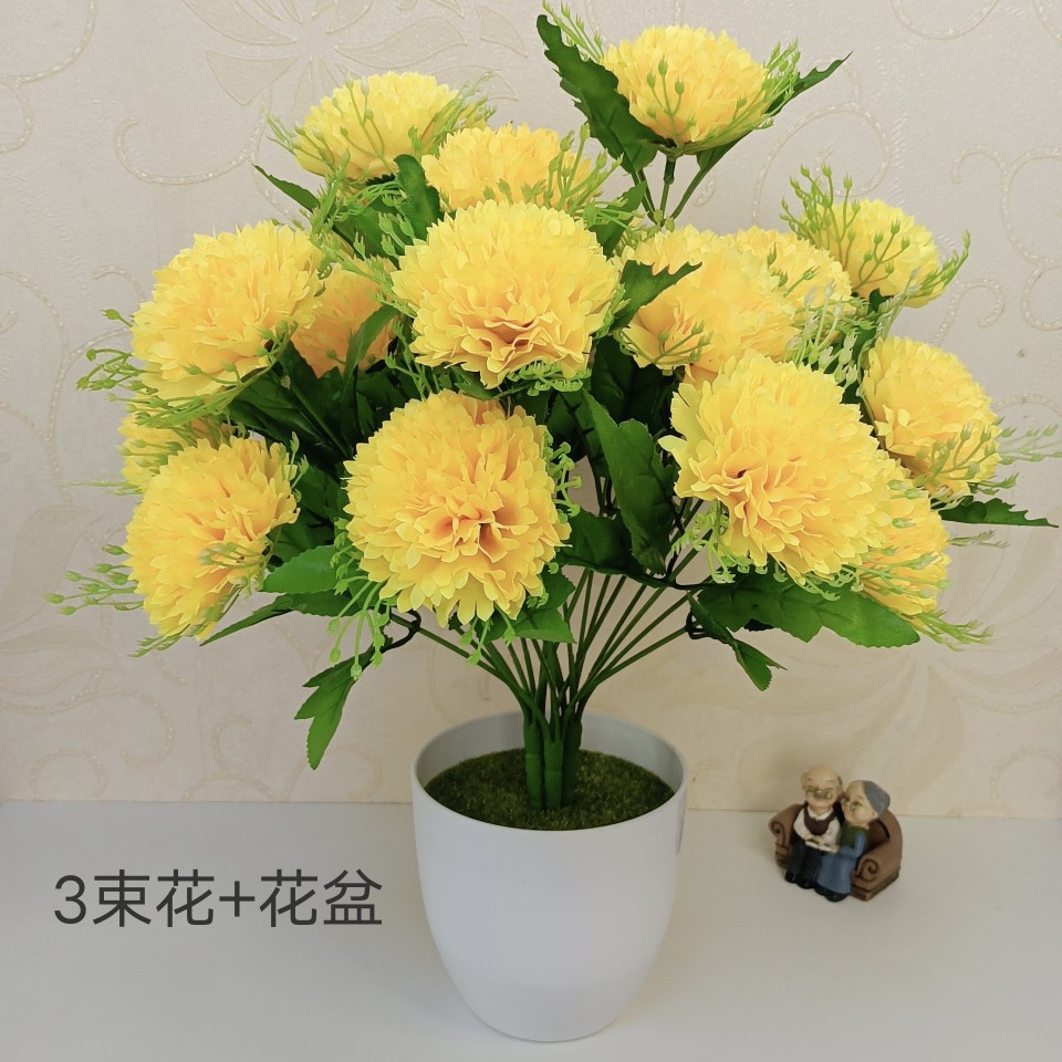 清明祭祀假花仿真花康乃馨绢花塑料花假花盆栽神桌供奉桌摆装饰