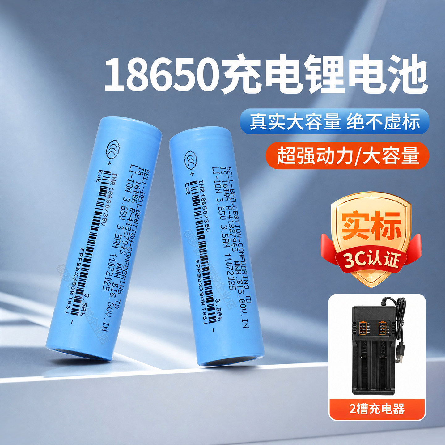 亿纬18650锂电池正品大容量3500毫安3.7v平头35V充电电池动力电芯