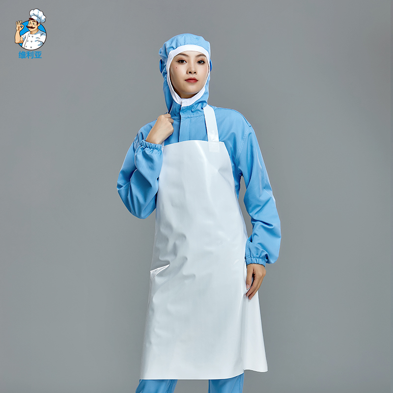 车间通用蓝色耐酸碱围裙食品厂