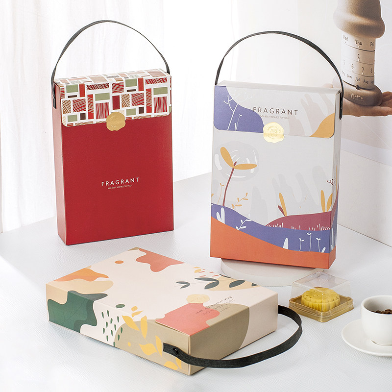 节日蛋黄酥包装盒月饼饼干糖果烘焙糕点手提空盒零食伴手礼盒