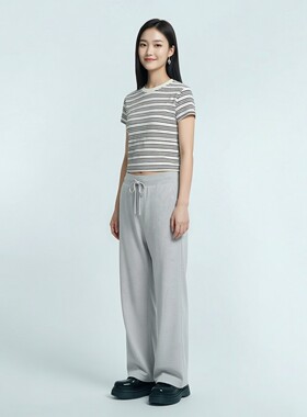 2026新款女装弹力针织长裤/休闲裤春夏舒适透气女士针织裤482245