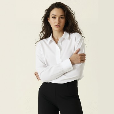 女装宽松长袖条纹衬衫衬衣