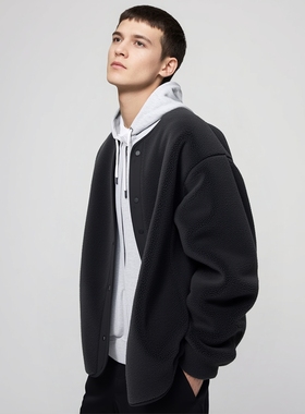 官网299男装防风仿羊羔绒摇粒绒开衫/长袖外套2025秋冬新款481183