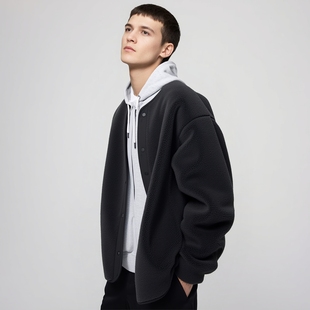 外套2025秋冬新款 长袖 481183 防风仿羊羔绒摇粒绒开衫 官网299男装