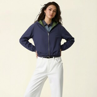 防风连帽设计484022 防风连帽夹克短外套潮流时尚 2026新款 春夏女装